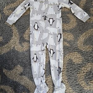 Carter's Gray Polar Bear and Penguin Footie Pajama